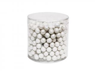 Kuličky plastové 10 mm 60 g perleťové bílé