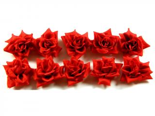 Květ látkový růže 5 cm 10 ks červený