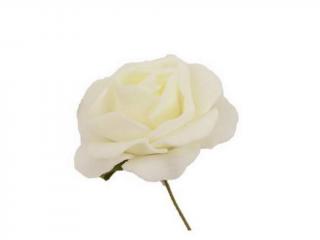 Květ pěnový růže 3,5cm 12ks zápich bílý