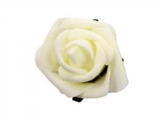 Květ pěnový růže 4cm 6ks zápich bílý