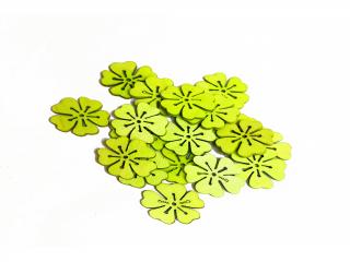 Kytka dřevěná přízdoba 2,5 cm 40 ks zelená