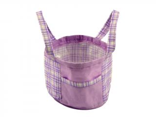 Látková taška obal na květináč 11 x 10 cm fialové kárko (Obal látka taška 11 cm x 10 cm fialové kárko)