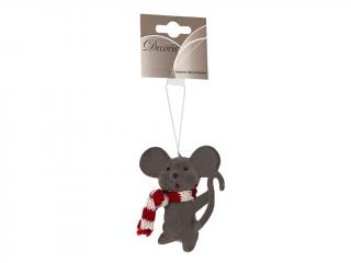 Myš mikroplyšová 9 cm šedá