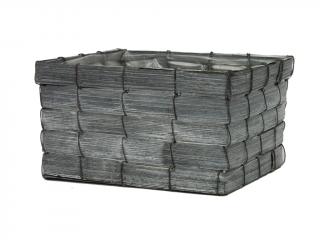 Obal bambus 15cm čtverec šedý