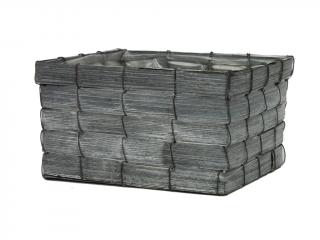 Obal bambus 18cm čtverec šedý