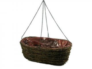 Obal bříza 26 x 14 cm oválný závěsný naturální