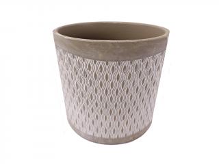 Obal keramický 13 cm kulatý hnědý dekor