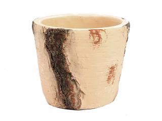 Obal keramický 14,5 cm kulatý hnědý kůra