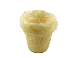 Obal na květináč 12 cm sisalový kulatý bílý