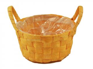 Obal na květináč 15 cm kulatý s uchy oranžový