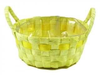 Obal na květináč 19 cm kulatý s uchy žlutý