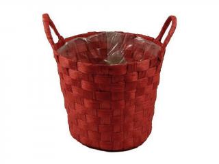 Obal na květináč 20 cm kulatý s uchy červený
