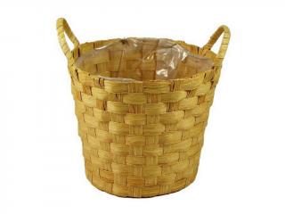 Obal na květináč 20 cm kulatý s uchy hnědý