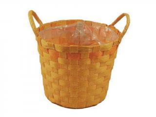 Obal na květináč 20 cm kulatý s uchy oranžový