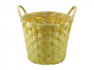 Obal na květináč 20 cm kulatý s uchy žlutý