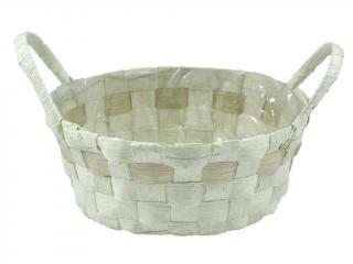 Obal na květináč 21 cm kulatý s uchy bílý