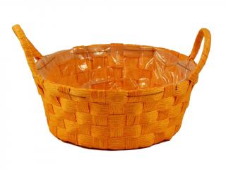 Obal na květináč 21 cm kulatý s uchy oranžový