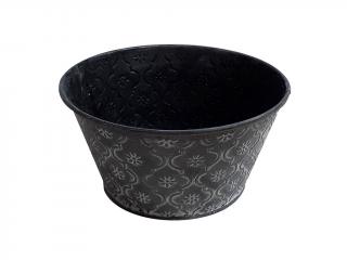 Obal plechový 19 cm kulatý dekor šedý
