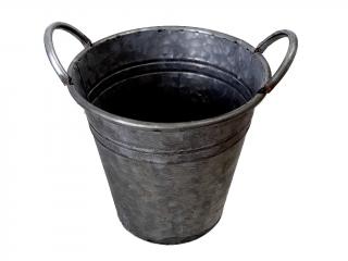 Obal plechový 20 cm kulatý s uchy šedý