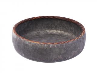 Obal plechový 36 cm kulatý šedý