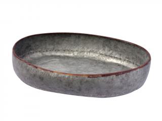 Obal plechový 40 x 27 cm oválný šedý