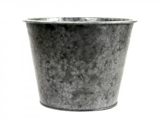 Obal plechový tepaný 26 cm kulatý šedý