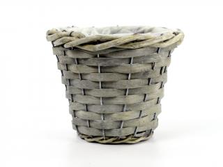 Obal proutěný ø 12 cm kulatý šedý
