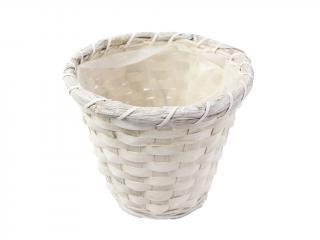 Obal proutěný ø 19 cm kulatý s lemem bílý
