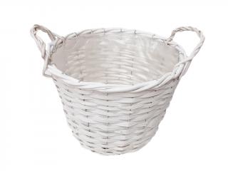 Obal proutěný ø 20 cm kulatý s uchy bílý