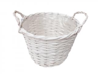 Obal proutěný ø 25 cm kulatý s uchy bílý