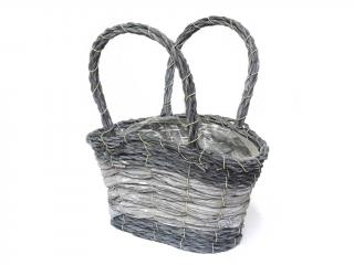 Obal proutěný taška 21 x 12 cm šedý