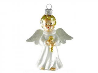 Ozdoba anděl 10 cm bílý