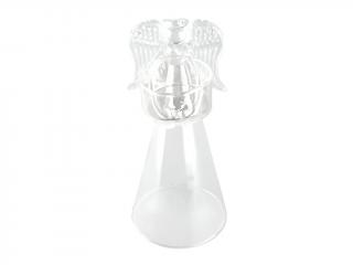 Ozdoba anděl sklo 19cm na čajovou svíčku