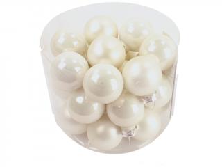 Ozdoba koule 2,5 cm 24 ks bílá perleťová