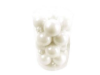 Ozdoba koule 3,5 cm 16 ks perleťová bílá