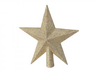 Ozdoba špice 19cm hvězda glitter zlatá