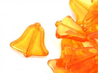 Ozdoba zvonek plastový 3 cm 24 ks oranžový