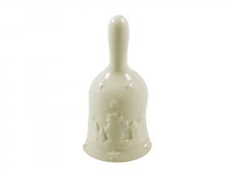 Ozdoba zvonek porcelán 12 cm bílý