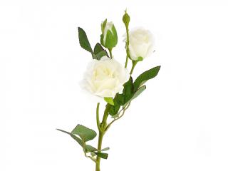 Růže látková 3 květy bílá