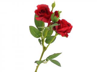 Růže látková 3 květy červená