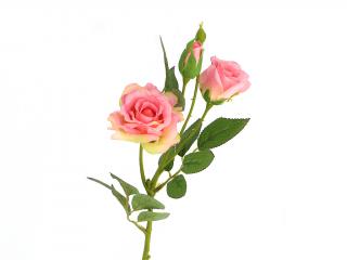 Růže látková 3 květy růžová