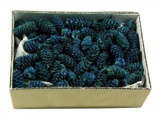 Šišky dekorační modřín cca 95-105 ks modré