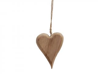 Srdce dřevo závěs 9,5 cm natural