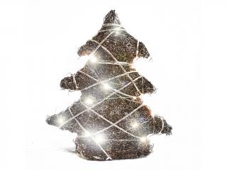 Stromek svítící révový 40 cm 40 LED světel glitter naturální