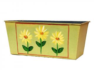 Truhlík plechový 23 x 12 cm světle zelený