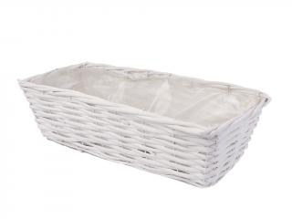 Truhlík proutěný 43 x 19 cm obdélník bílý