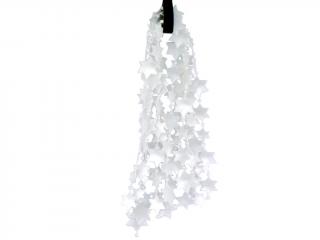 Vánoční řetěz hvězdy plastový cca 1-2 cm 2,7 m bílý