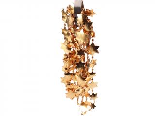 Vánoční řetěz hvězdy plastový cca 1-2 cm 2,7 m hnědý