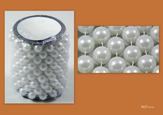 Vánoční řetěz kuličkový 14mm 5m bílý perleťový