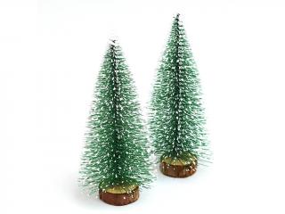 Vánoční stromeček zelený 2 ks 15 cm zasněžený